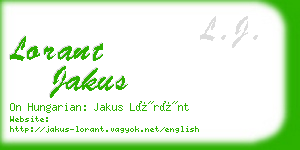 lorant jakus business card